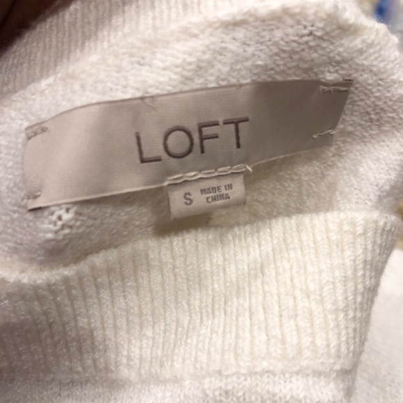 Ann Taylor LOFT Wool Blend White Black Stripe Sweater Tunic Small - Picture 5 of 7